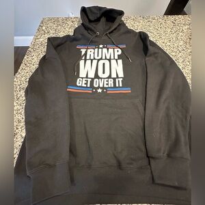Trump Won Get Over It Men's Pullover Hoodie Size 2X Kangaroo Pockets